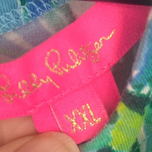 Lilly Pulitzer Fontaine Top Cotton 3/4 Sleeve Porto Blue In The Trees Size XXL - Picture 5 of 6